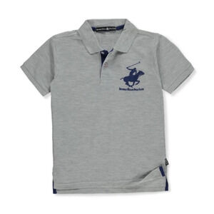 Beverly Hills Polo Club Boys Crest' Polo Shirt - Heather Navy Sz 4